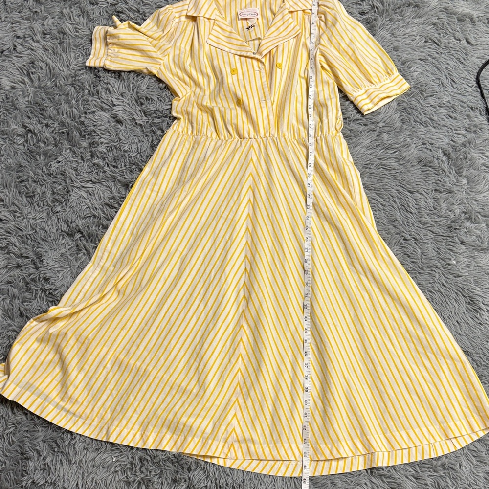 Vintage 60’s Yellow Striped Midi Dress - Picture 13 of 16